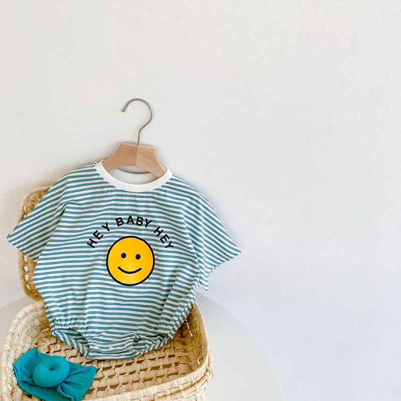 2024 neue Sommer Baby Bodys Mädchen Overalls Infant Jungen Gestreiften Einteilige Neugeborenen Kleidung