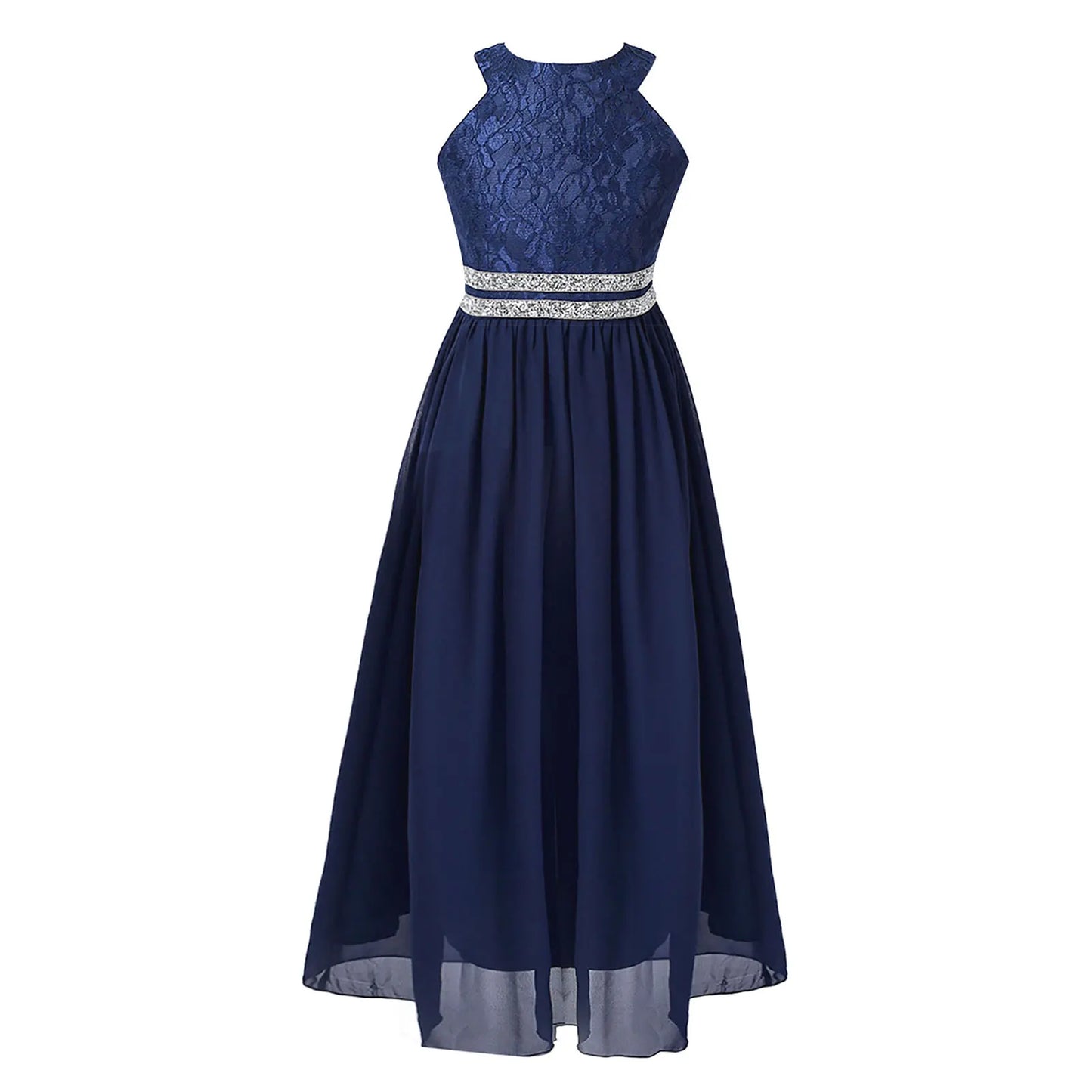 Iiniim Teen Mädchen Ärmellose Pailletten Floral Spitze Glänzenden Kleid Vestido de festa für Hochzeit Formale Geburtstag Party Sommer Kleider