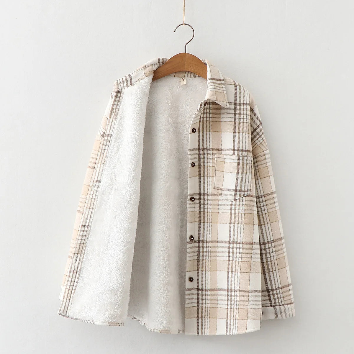 Vintage Kariertes Hemd Frauen Herbst Winter Langarm Dicke Samt Blusen und Tops Elegante Harajuku Bluse Jacke Korean Outwear