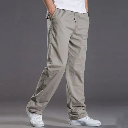 Mens casual Cargo Cotton pants men pocket loose Straight Pants Elastic Work Trousers Brand Fit Joggers Male Super Large Size 6XL.