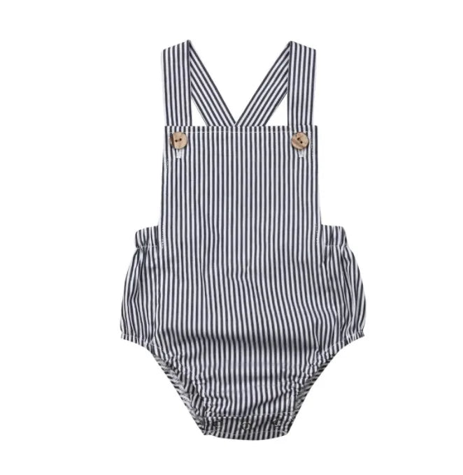 0-3y Baby Sommerkleid ung Neugeborene Baby Boy Mädchen Baumwolle Bodysuit gestreift solide lässige Overall Outfits Sonnen anzug