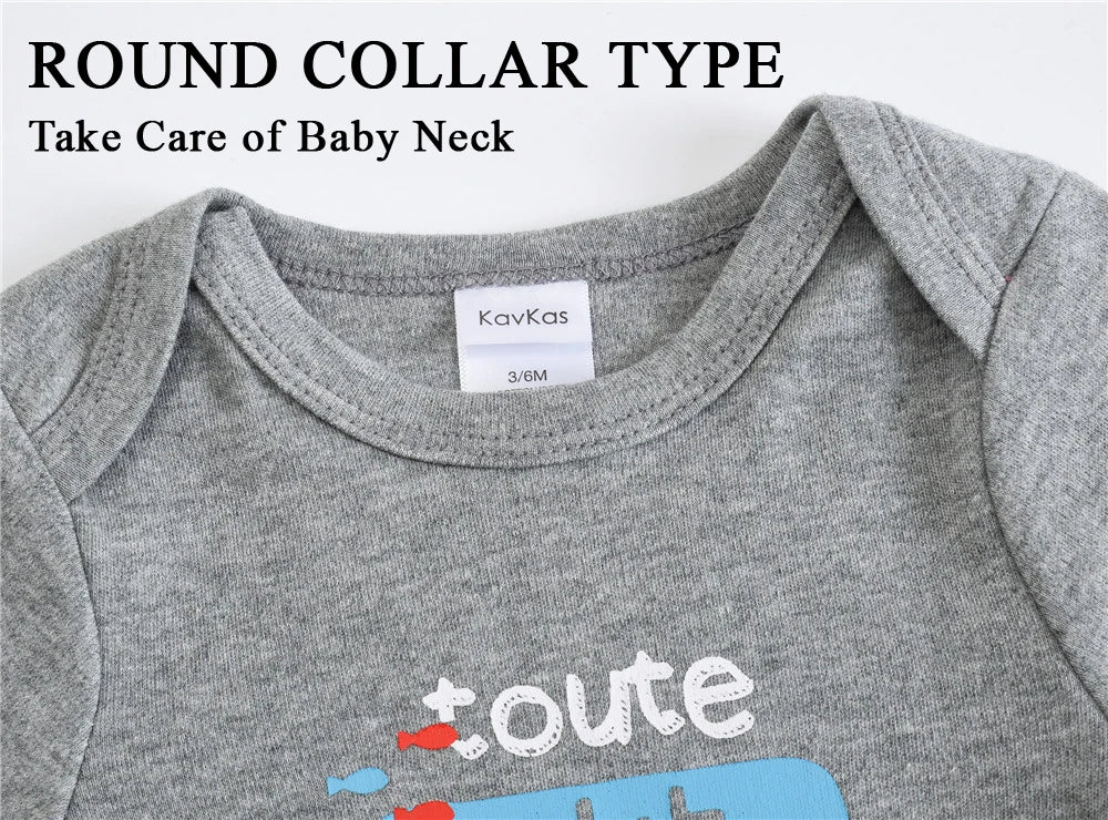 6 Stück 3 Stück Kavkas Baby-Body für Jungen und Mädchen, langärmelig, 100 % Baumwolle, Babykleidung, 0–12 Monate, Neugeborenen-Körper, Bebe-Overall-Kleidung