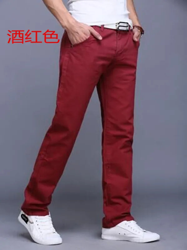 2022 Spring summer New Casual Pants Men Cotton Slim Fit Chinos Fashion Trousers Male Brand Clothing 9 colors Plus Size 28-38