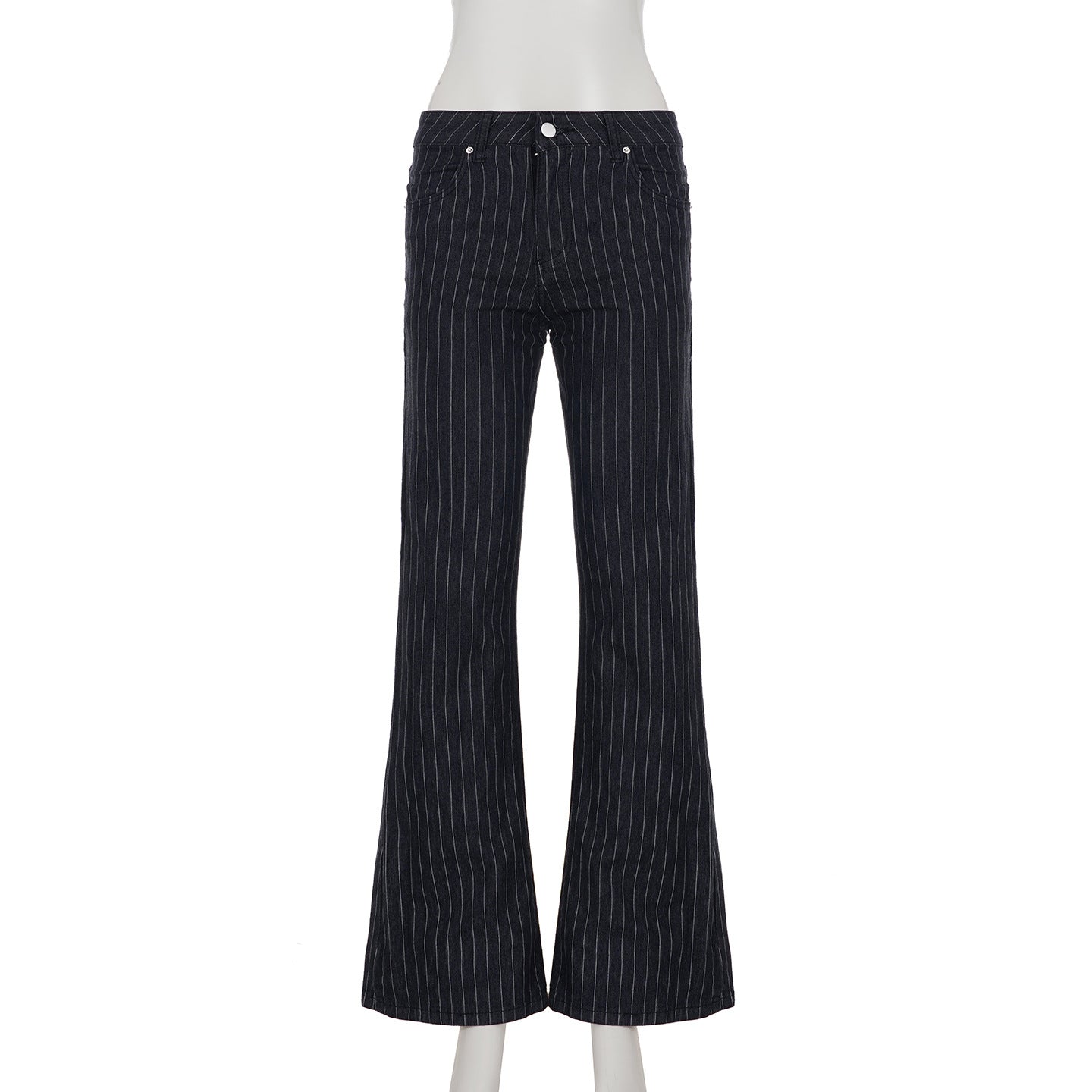 Vintage Y2K Flared Jeans Retro Button-up Low Rise Casual Denim Hose Harajuku 2000er Jahre Hose Basic Aesthetic Mom