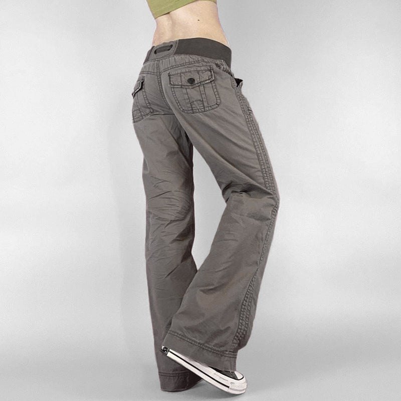 Vintage Y2K Flared Jeans Retro Button-up Low Rise Casual Denim Hose Harajuku 2000er Jahre Hose Basic Aesthetic Mom