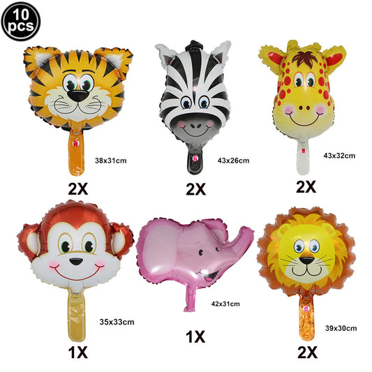 Dschungel Party Stehender Tierballon Mini Löwe Tiger Giraffe Zebra Leopard Ballon Kleiner Ballon Dschungel Safari Partydekorationen.