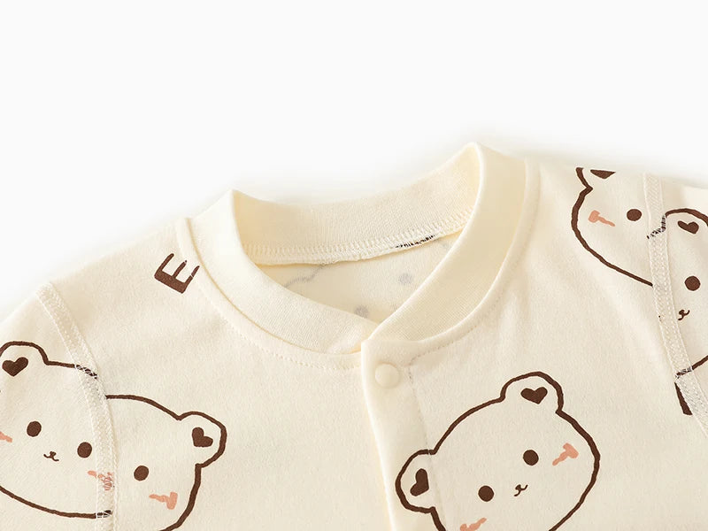 0-2Y Reine Baumwolle Langarm Neugeborenen Baby Strampler Haut-freundliche Einteilige Windel Overall Unterwäsche Infant Cartoon Homewear