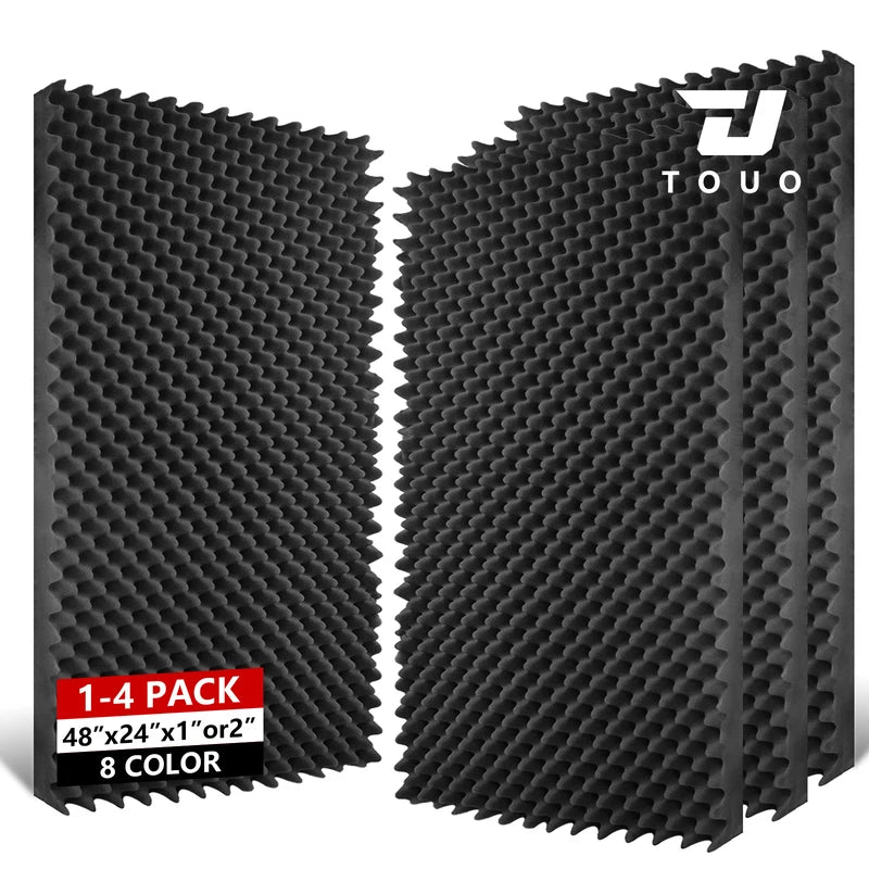TOUO Sound Dampening Acoustic Panels Egg Cotton Design 47.2"x23.6" Wall Tiles 1-4Pack Suitable for KTV