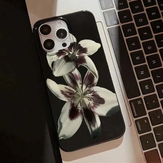 Lily Orchid Flower Print Soft Phone Case For iPhone 16 15 14 13 12 11 Pro Max XS XR X 7 8 Plus SE 2020 2022 Shockproof Cover.