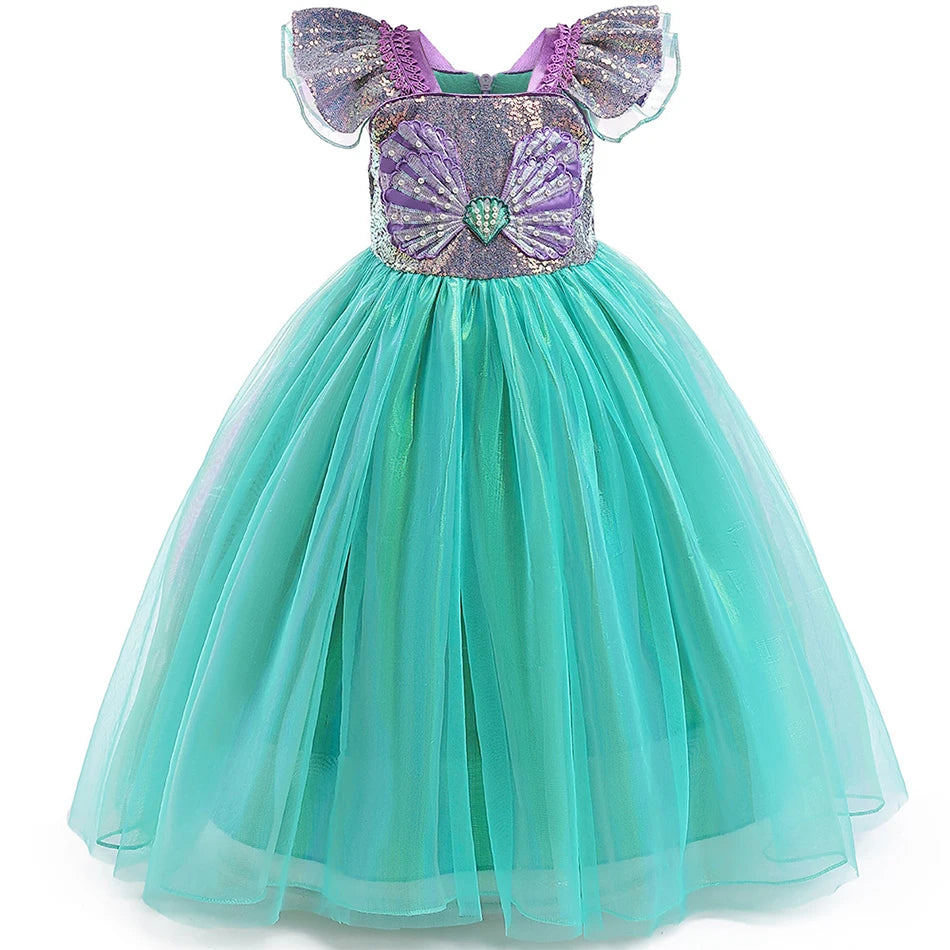 Disney Kleine Meerjungfrau Prinzessin Kleid Kinder Phantasie Karneval Cosplay Kostüm Geburtstag Hochzeit Party Kleidung Halloween Kostüm