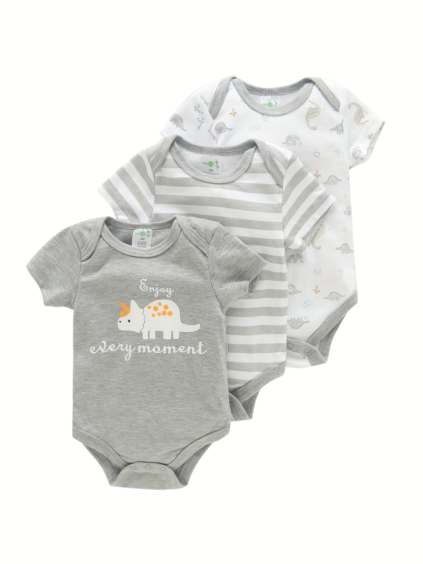 3PCS Infant Baby Nette Grafik einteilige Kleidung Für Jungen Und Mädchen, Neugeborenen Reine Baumwolle Sommer Strampler neugeborene kleidung