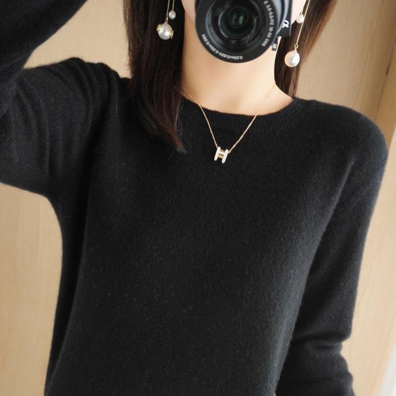 2025 frauen Pullover Frühling Herbst Lange Hülse O-ansatz Pullover Warme Bodenbildung Shirts Koreanische Mode Pullover Strickwaren Weiche Jumper