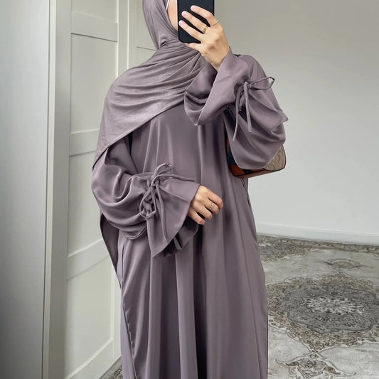 Ramadan Eid Plain Black Abaya Dubai Women drawstring Islam Muslim Maxi Kaftan Dress Kebaya Caftan Marocain Robe Femme Musulmane.