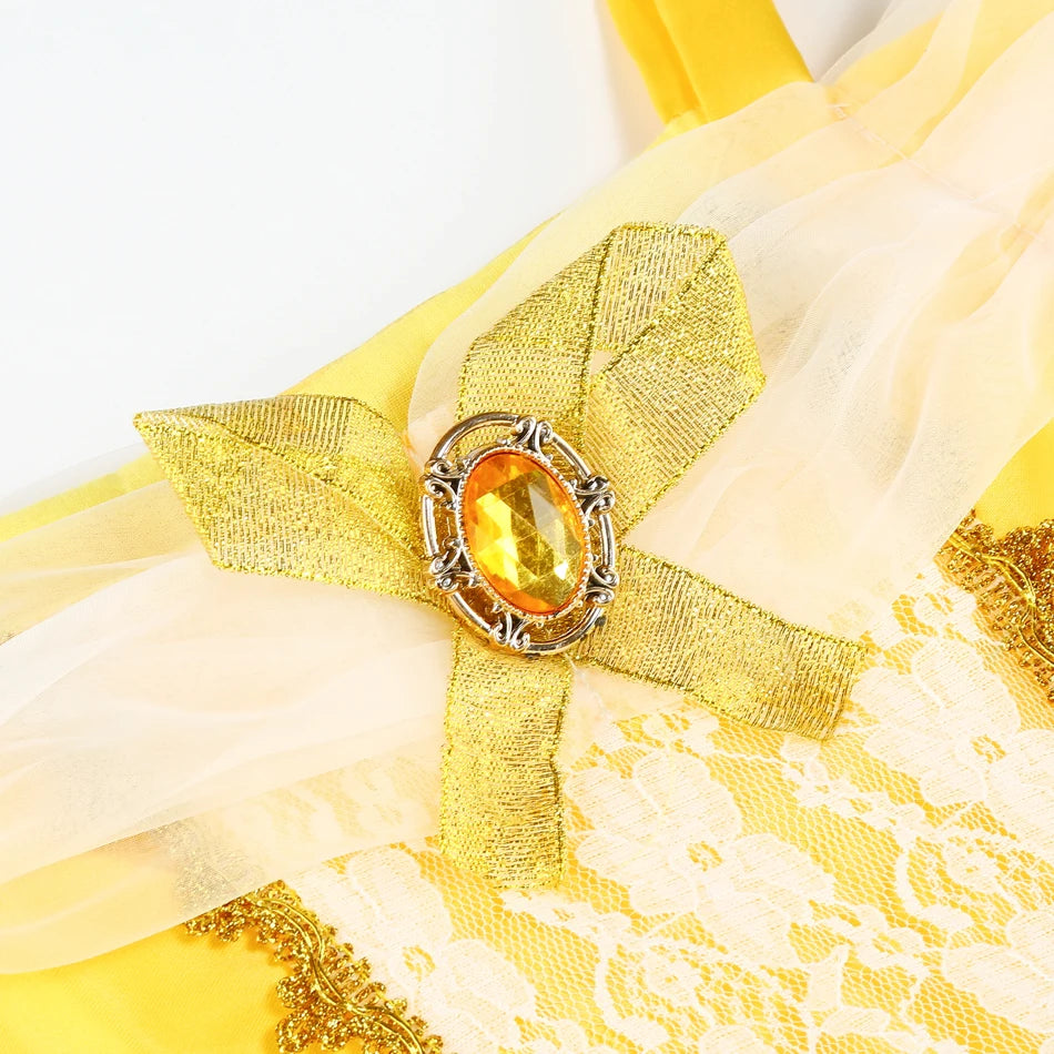 Belle Cosplay Prinzessin Kleid Mädchen Geburtstag Charme Kostüm Kinder Karneval Party Bühne Leistung Vestido Kinder Disguise Kleid