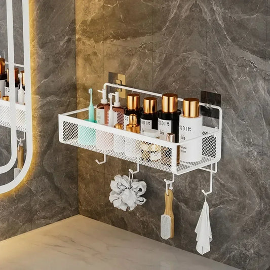 Hängender Aufbewahrungsorganisator, ohne Bohren, tragbar, feuchtigkeitsbeständig, für Küche, Badezimmer, Gewürze, Küche, Badezimmer, Aufbewahrungslösungen