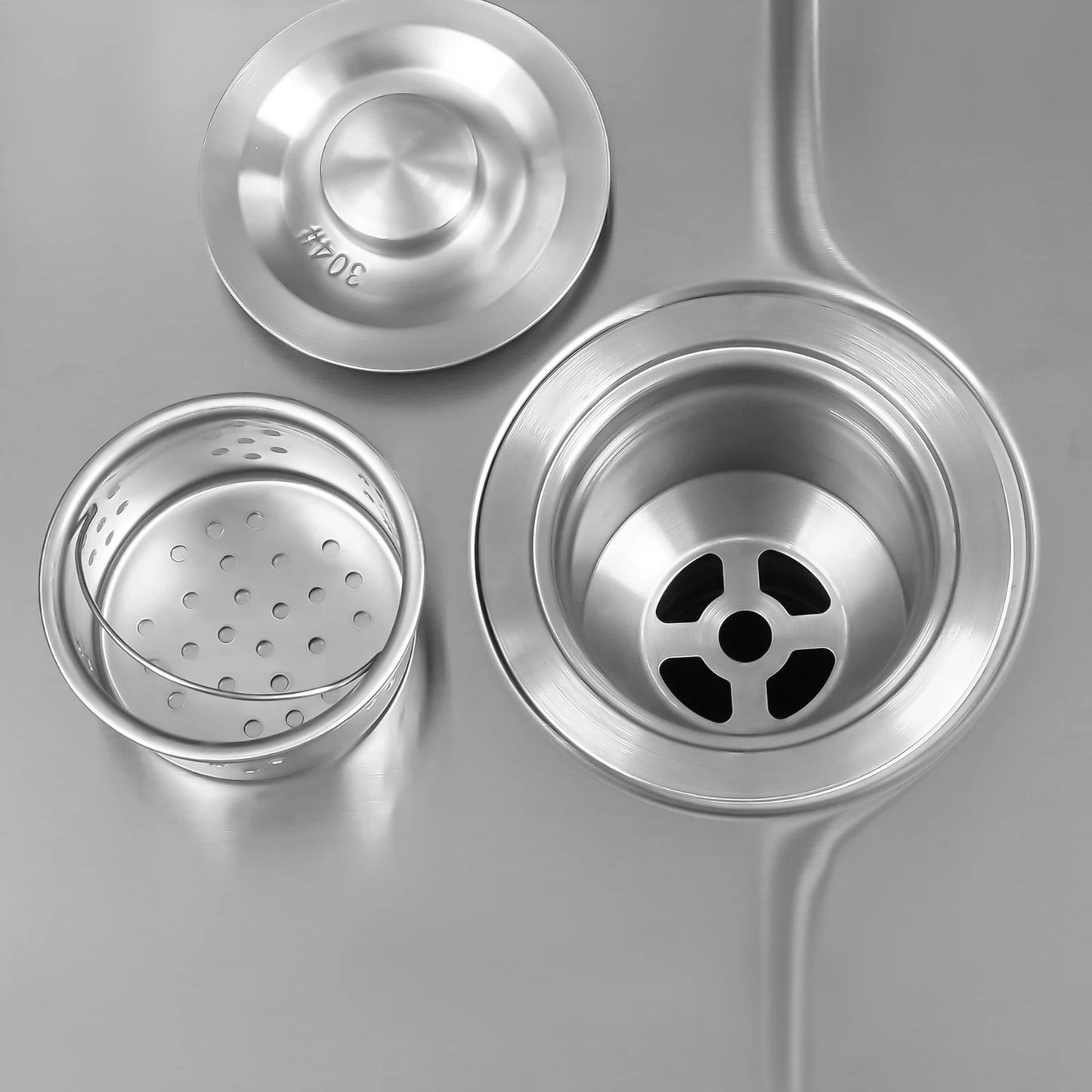 Stainless Steel Utility Sink Single Bowl 110 Lbs Free Standing Kitchen Sink with 360 ° Rotatable Faucet for Kitchens Bathrooms