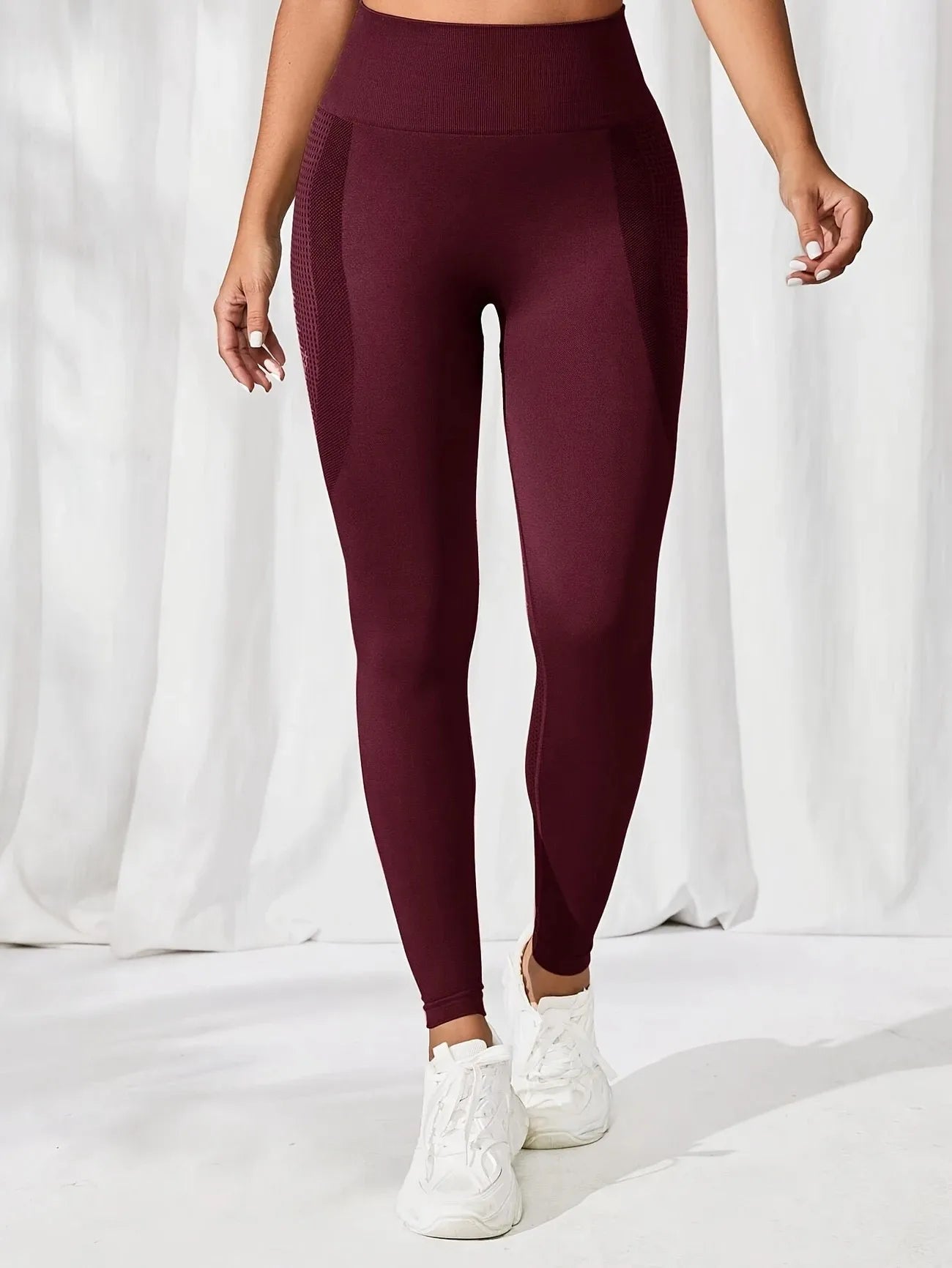 Atmungsaktive Yoga-Leggings mit hoher Taille für Damen, einfarbig, Bauchkontrolle, Sportbekleidung, bequeme Fitness-Studio-Strumpfhose, Activewear