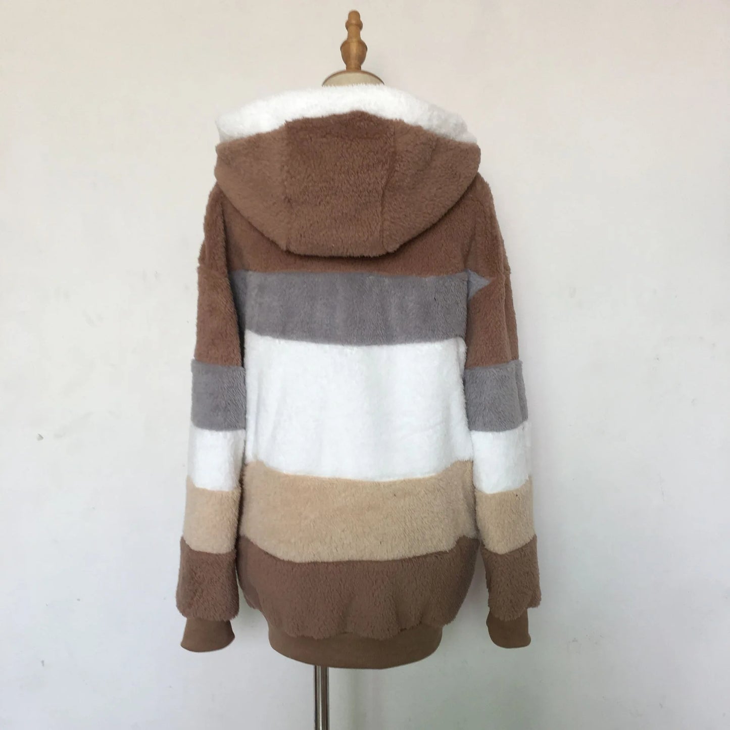 Übergroße Jacke für Frauen 2023 Neue Herbst Winter Warme Plüsch Tasche Mit Kapuze Streetwear Lose Dame Oberbekleidung Mantel Roupas Feminina