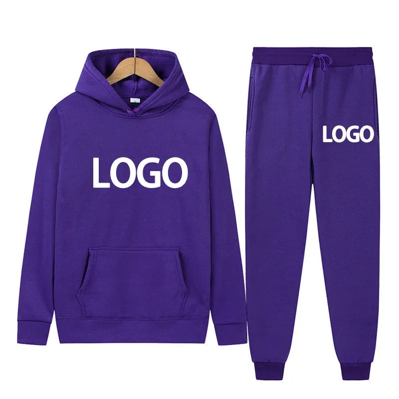 Maßgeschneiderter bedruckter Herren- und Damen-Trainingsanzug mit Kapuze, Sweatshirts und Jogginghose, hochwertiger Unisex-Anzug für den Alltag, lässig, Sport, Hoodies
