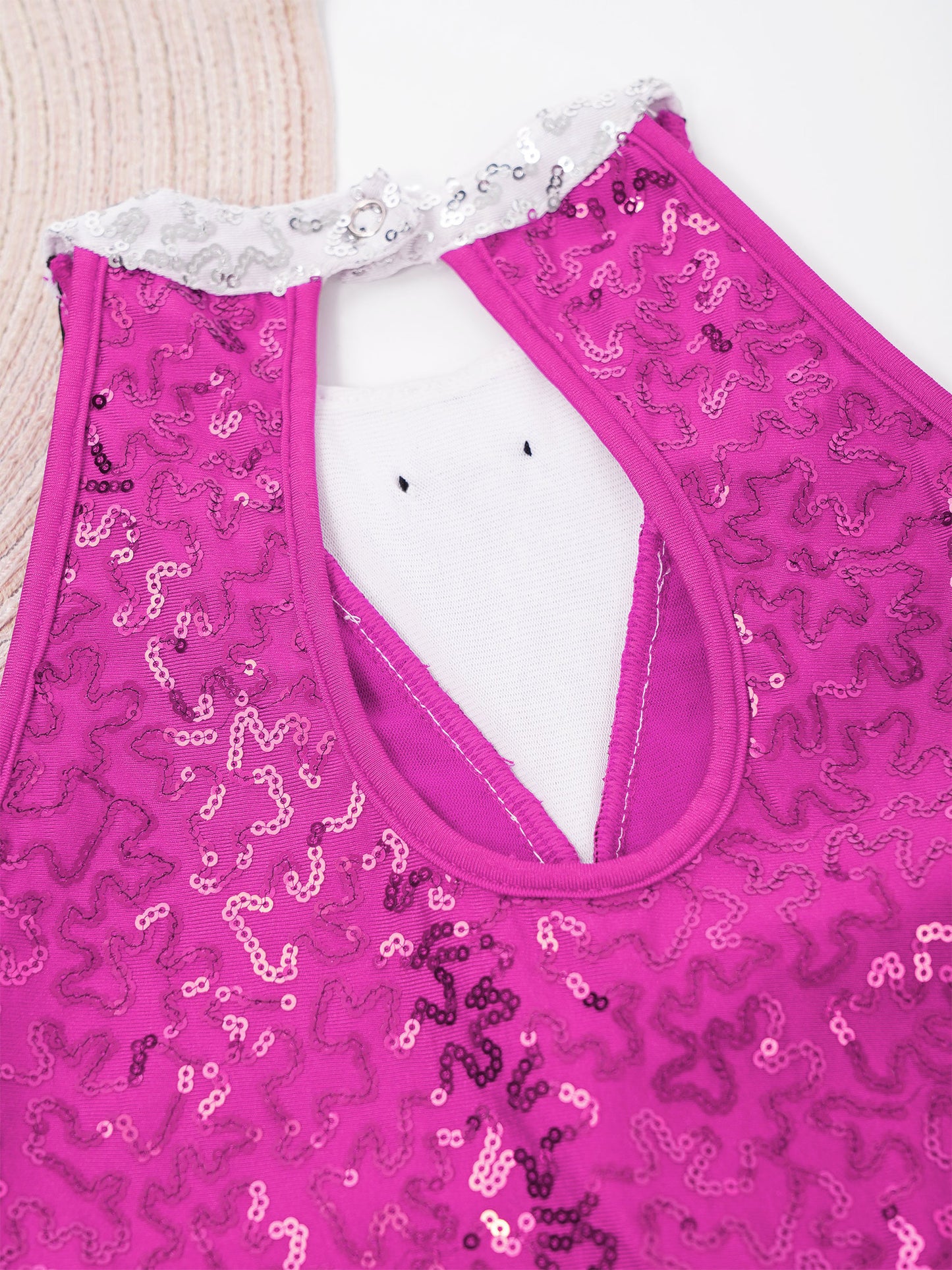 Kind Mädchen Ärmellose Glänzende Pailletten Quaste Boyshorts Kleid Latin Jazz Dance Cha-cha Samba Bühne Leistung Kostüm Dancewear