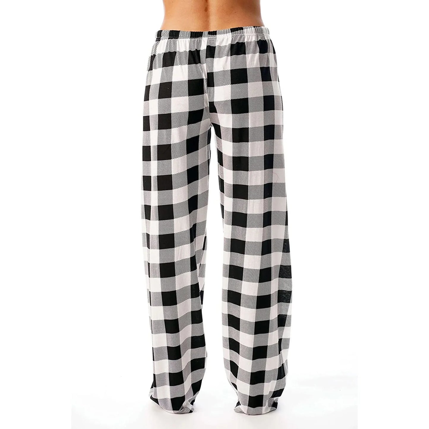Frauen Weihnachten Pyjama Hosen Herbst Winter Plaid Gedruckt Hosen Mode Lässig Breite Bein Hosen Kleidung Streetwear