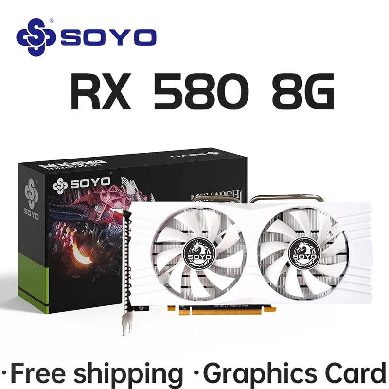 SOYO Graphics Cards Radeon RX580 8G & RX550 4G Video Gaming Card PCIE3.0x16 GPU Desktop Computer Components AMD RX 580 8G.