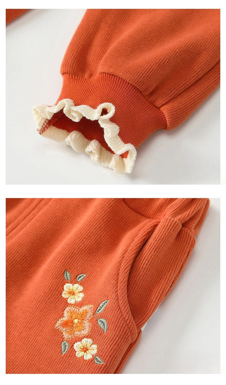 Kawaii Baby Mädchen Kleidung Pilz Sets Herbst Infant Rüschen Kragen Langarm Top Hosen Zwei-Stück Neugeborenen Baumwolle Outfit