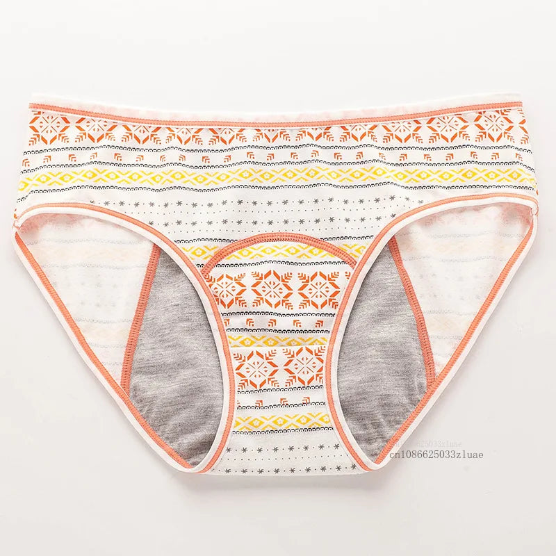 Menstrual Panties Leakproof Ladies Menstrual Pants Women's Cotton Briefs Teenager Student Mid Waist Panties for Menstruation