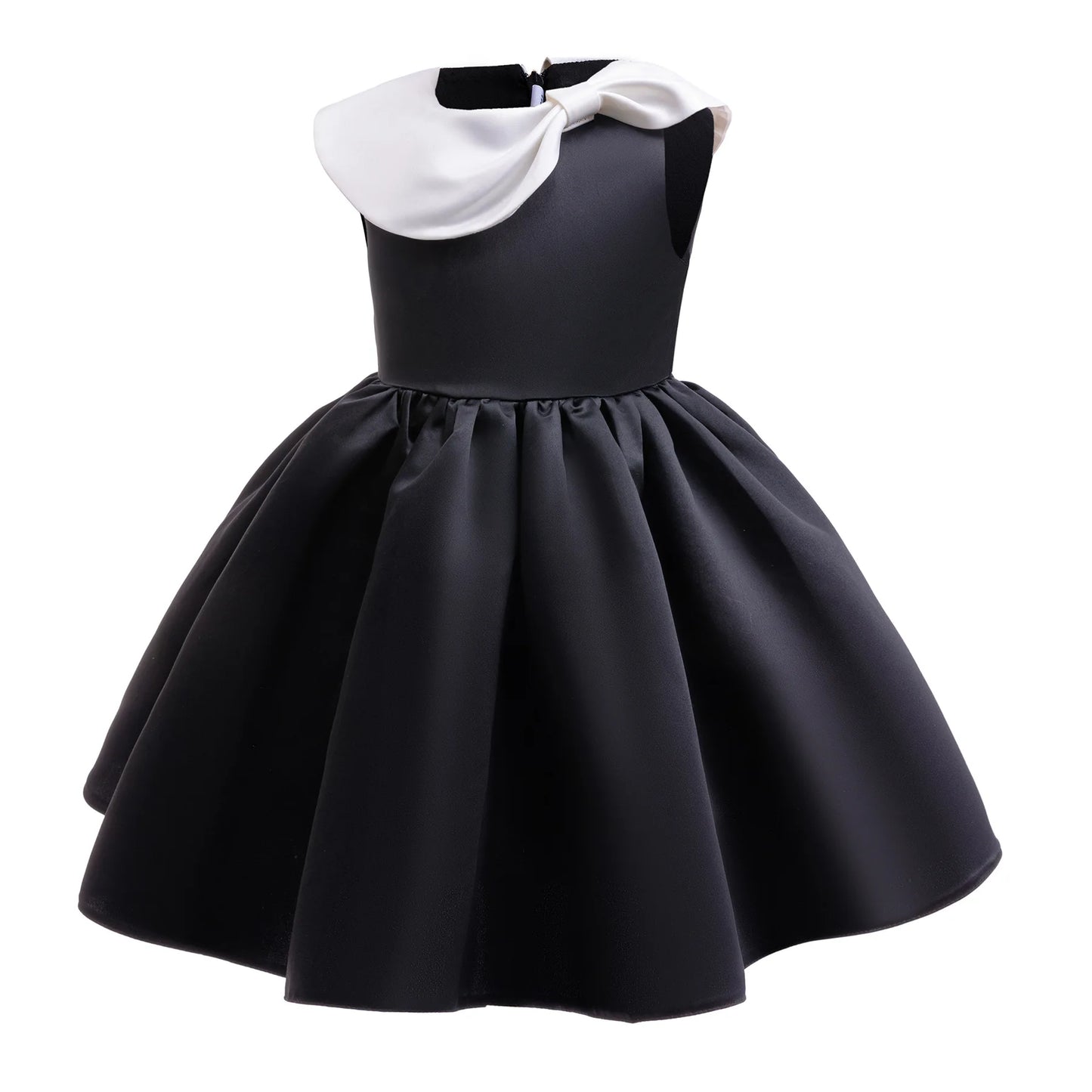 Kinder Kleider für Mädchen Vintage Schwarz Satin Prinzessin Kleid für Kinder Konzert Performance Hochzeit Geburtstag Zeremonie Abendkleid
