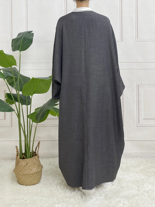 Split Sleeve Open Abaya Kimono Comfort Minimalist Muslim Outfit Islamic Clothing Modest Fashion Without Slip Dress.