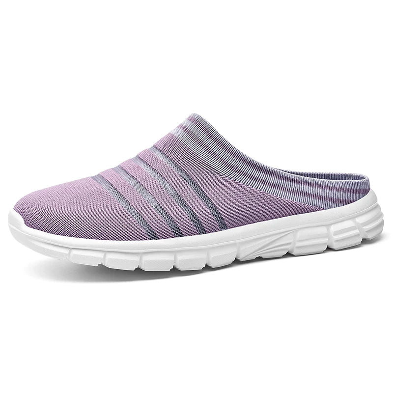 New large size men's casual sneakers fashion outdoor walking men's half slippers mesh surface breathable men's sneakers