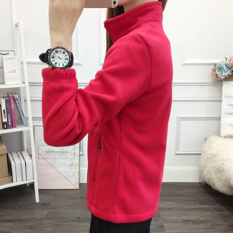Plus Größe Herbst Winter Polar Fleece Warme Mantel Frauen Sweatshirt Outdoor Sport Casual Zipper Strickjacke Jacke Top Schlank Jugendliche