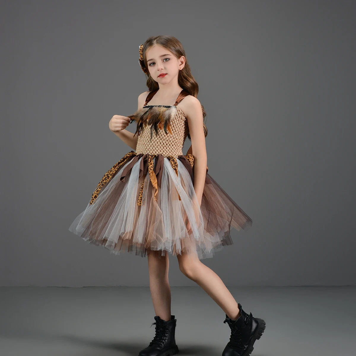 Höhlenmädchen-Kostüm für Kinder, Halloween-Tutu-Kleid, wilder Mann, Baby, Cosplay, Geburtstag, Dschungel, Karneval, Party, Kleider, ausgefallenes Tutus-Outfit