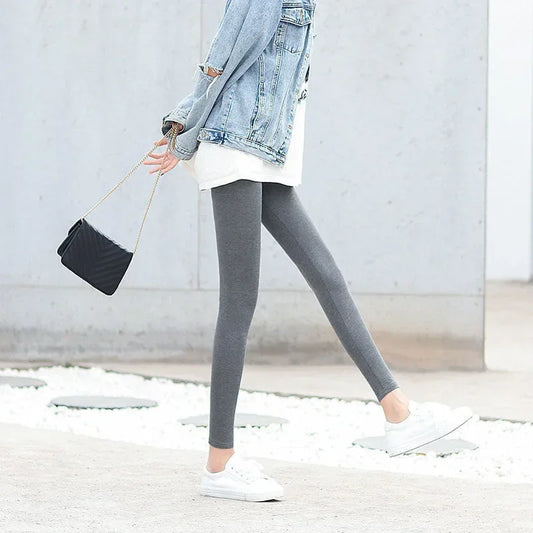 Hoch taillierte, dünne Leggings aus Modal-Baumwolle, Übergröße, Sicherheitshose, elastische Oberbekleidung, Leggings mit mittlerer Taille für Damen.