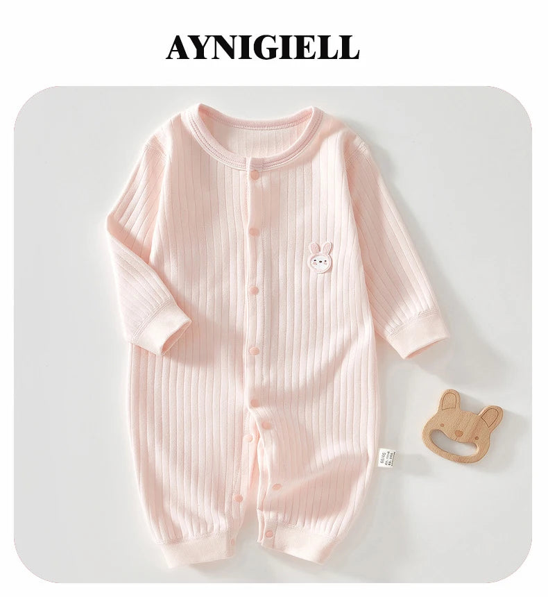 Frühling und Herbst 0-12 Monate Baby Strampler Hochwertige Neugeborene Mädchen Jungen 100 % Baumwolle Kleidung von Langarm Säuglingskleidung