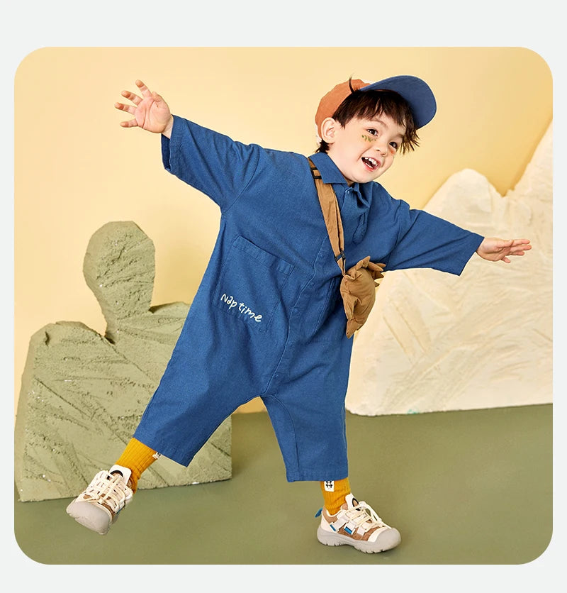 Mini Bala Outdoor Einteiliges Strampler-Set für Babys, Kinder-Arbeitskleidung, Krabbelanzug, Overall, Neu im Herbst und Winter 2024