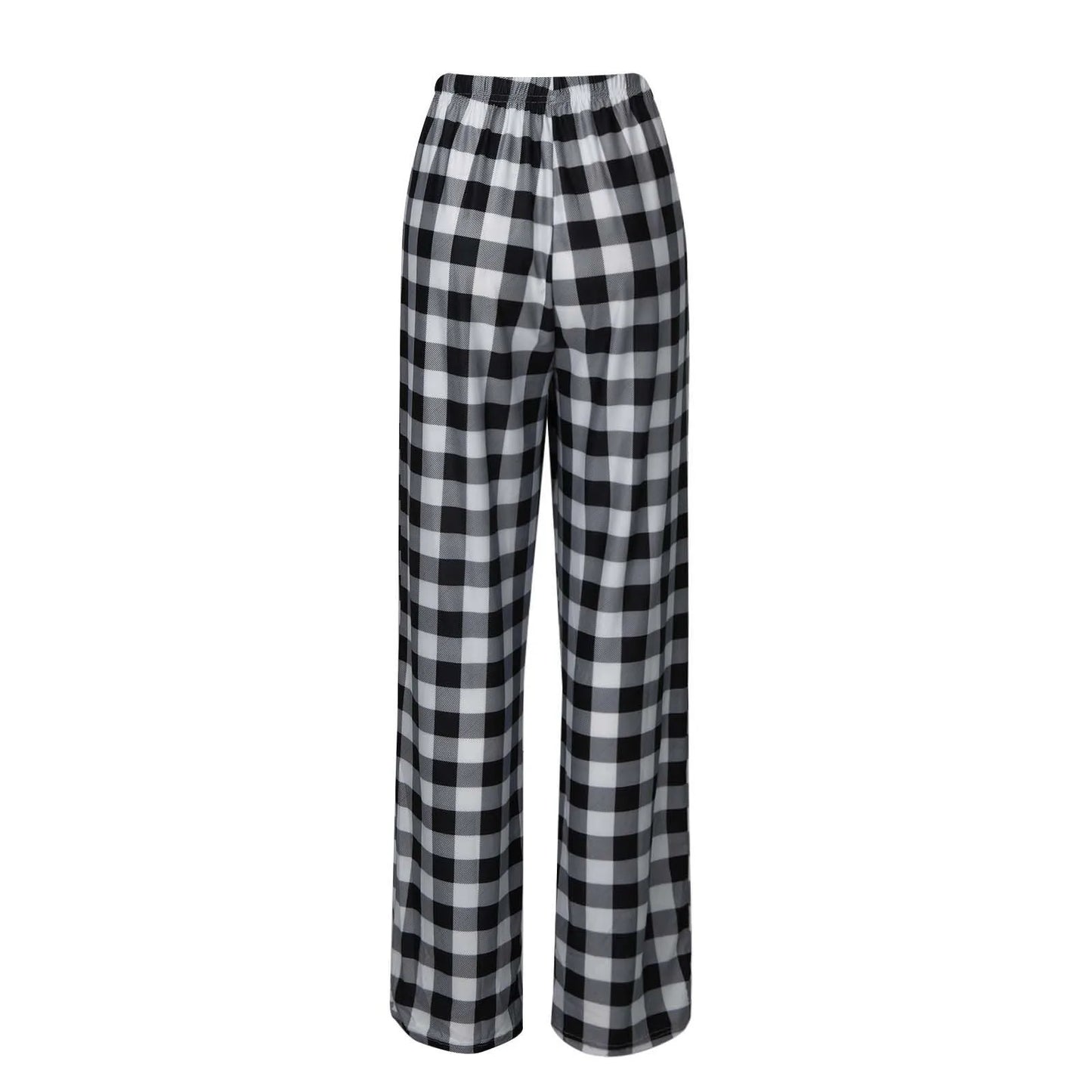 Frauen Weihnachten Pyjama Hosen Herbst Winter Plaid Gedruckt Hosen Mode Lässig Breite Bein Hosen Kleidung Streetwear