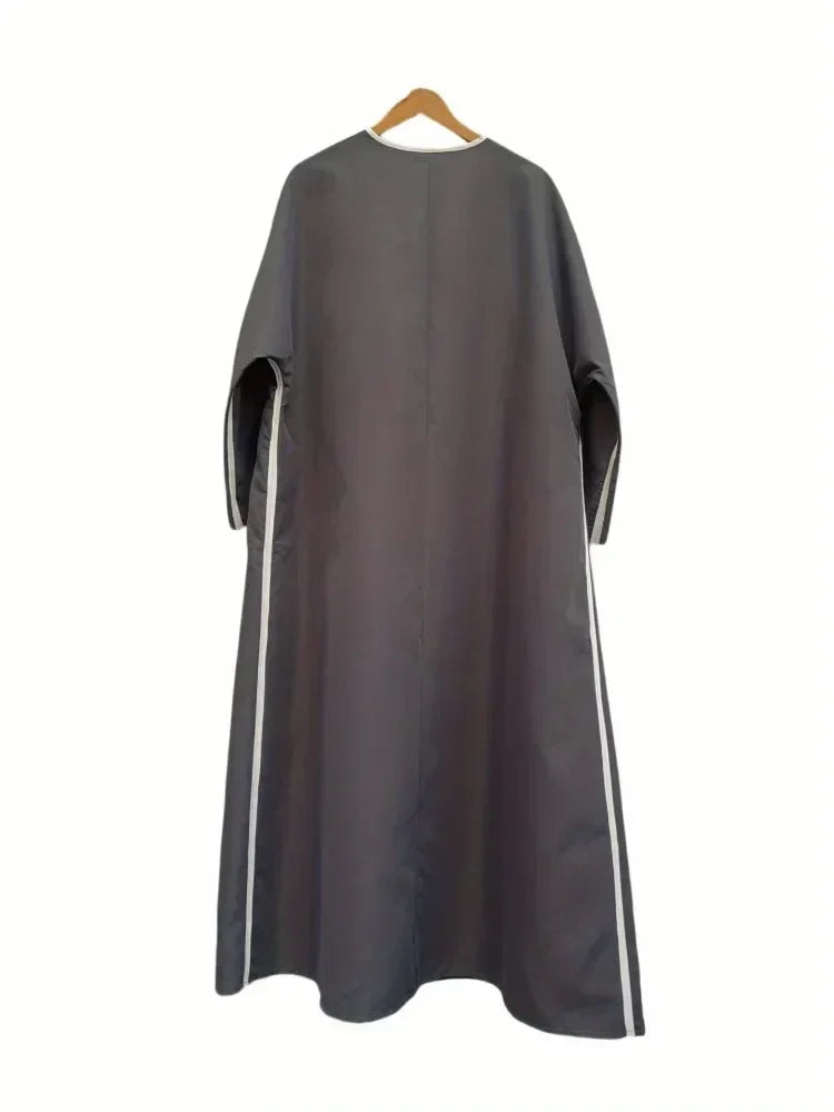 Loose Abaya Muslim Women Full Sleeve Solid Abayas Casual Kaftans Jilbabs Islamic Maxi Dresses Middle-East Ethnic Clothing.