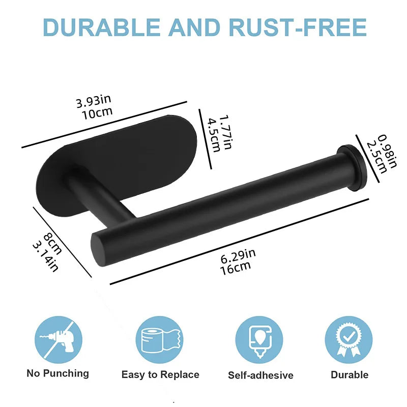 Selbstklebender Toilettenpapierhalter aus Edelstahl, Taschentuchhalter, wasserdichter Toilettenpapierständer, Badezimmerzubehör, Papierhandtücher halten