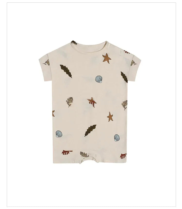 0-24M Neugeborenen Kind Baby Jungen Mädchen Kleidung Drucken Baumwolle Strampler Nette Süße Einteilige Overall Sommer Neue geboren Outfit