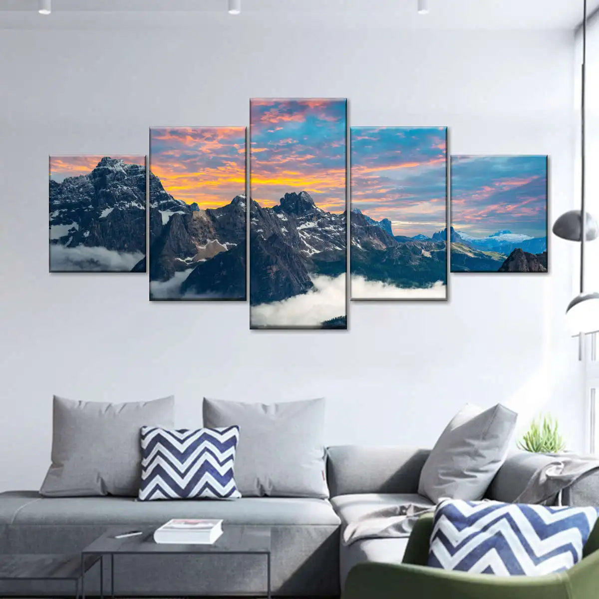 Landscape Canvas Posters Home Decor 5 Pieces Natural Lake Paintings Wall Art Scenery Pictures Modular Living Room Decor Unframed