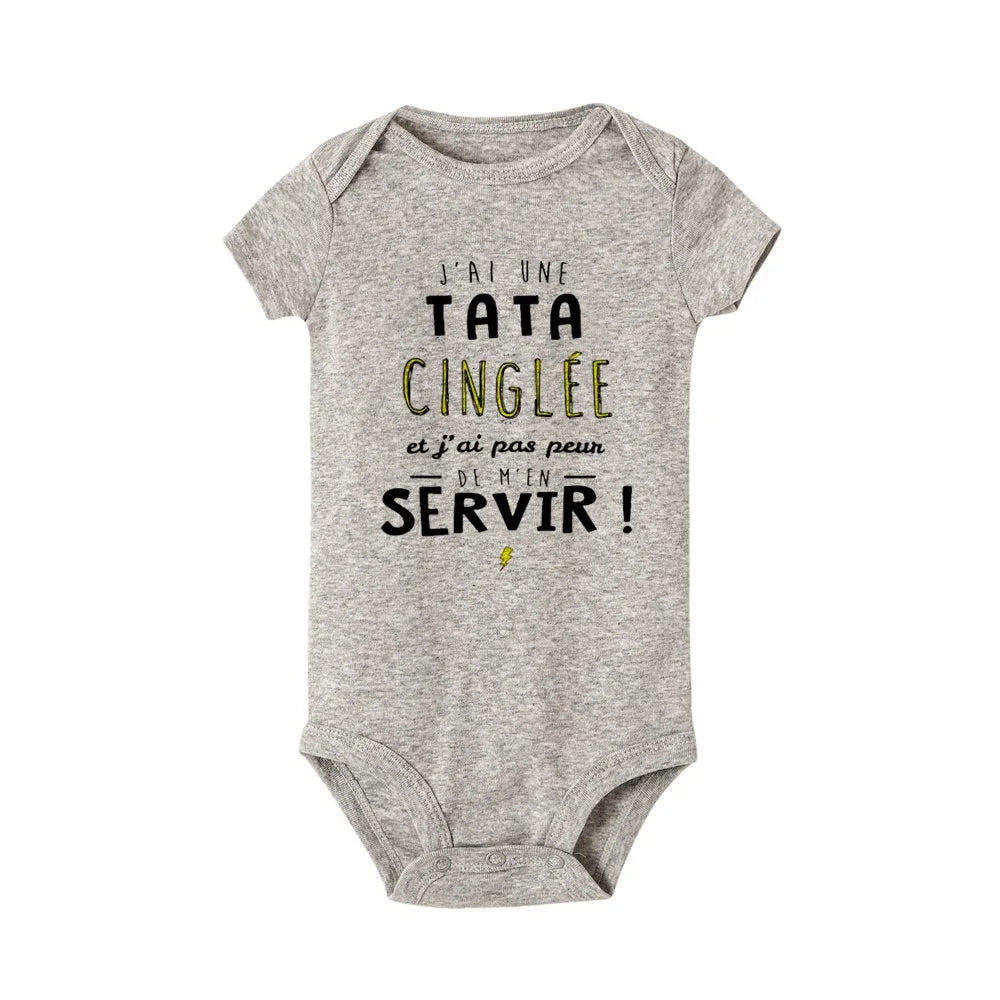 Ich habe eine verrückte Tante und ich habe es nicht Angst, Neugeborene Baby-Bodys, lustige süße Kleinkind-Säuglings-Overalls, Strampler-Outfits