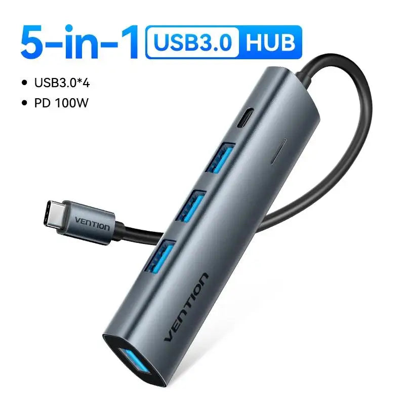 Vention USB C HUB Type C to HDMI 4K60Hz RJ45 PD 100W Adapter For Macbook iPad Pro Air M2 M1 Sumsang PC Accessories USB 3.0 HUB