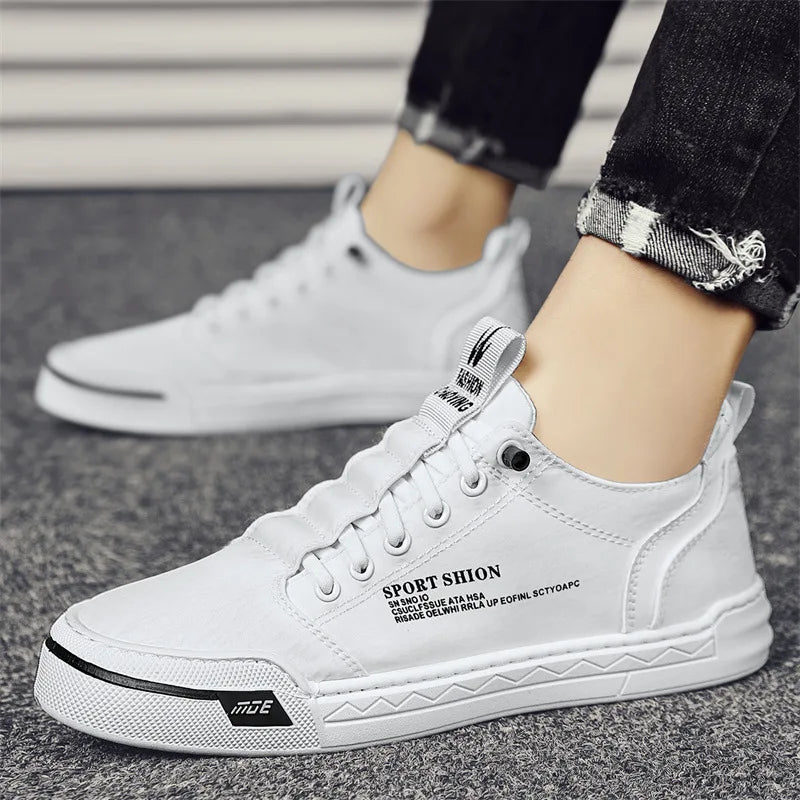 Neue Turnschuhe Leinwand Schuhe für Männer im Angebot Herbst Atmungsaktive Slip auf Männliche Turnschuhe Flache Vulkanisierte Schuhe Eis Seide Tenis Masculino