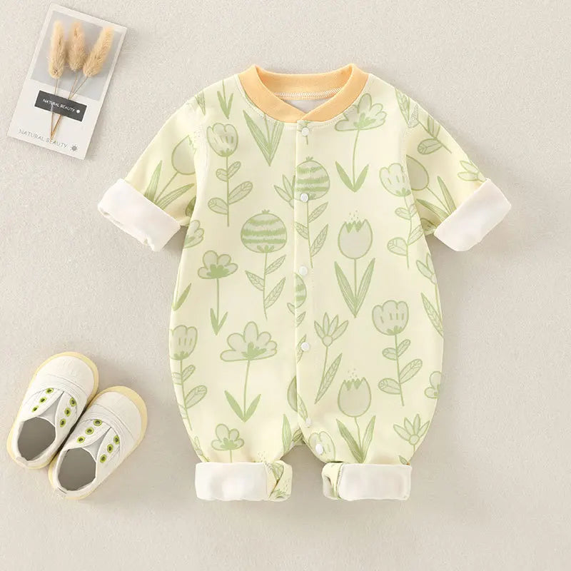 Baby-Body, Baumwolle, bedruckt, langärmelig, für Jungen und Mädchen, für Kleinkinder, Komfort, Creeper, Einteiler, Frühling und Herbst