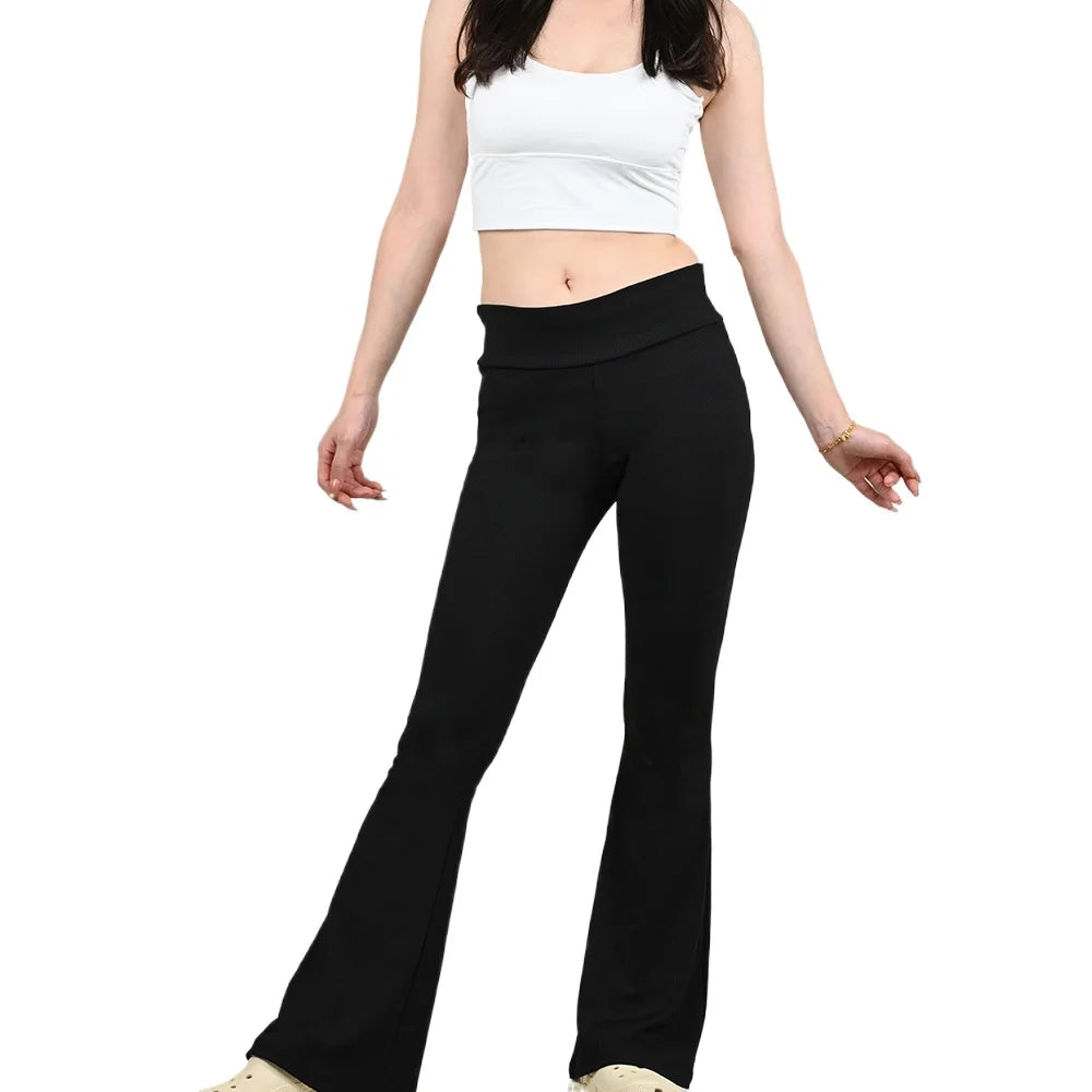 Frauen Flare Leggings Yoga Hosen Famale Hohe Taille Fitness Hosen Mädchen Schlaghosen Yoga Hosen Stretch Gym Casual Sport S-XL