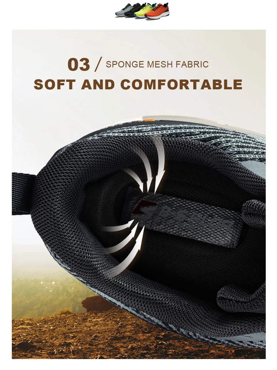 Baasploa Männer Wanderschuhe Komfort Tragen Beständig Outdoor Schuhe Männer Atmungsaktives Mesh Casual Turnschuhe Klettern Nicht-Slip Spitze Up