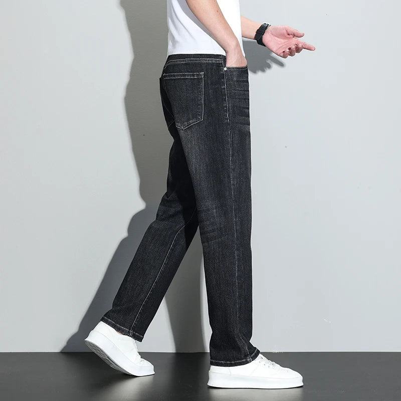 190 cm 200 cm hohe Jeans für Herren, gerade, normale Passform, Denim-Hose, männlich, Teeneeger, Stretch, extra lang, Länge 110, 115 cm, 120 cm, verlängert