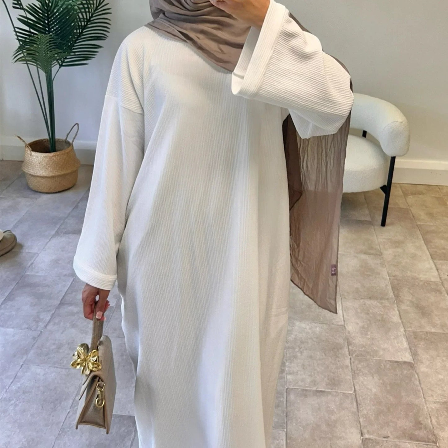 Warm Arabic Corduroy Abaya Dress for Women Ramadan Dubai Women Modest Muslim Coat Winter Islam Clothing New Turkey Solid Robe