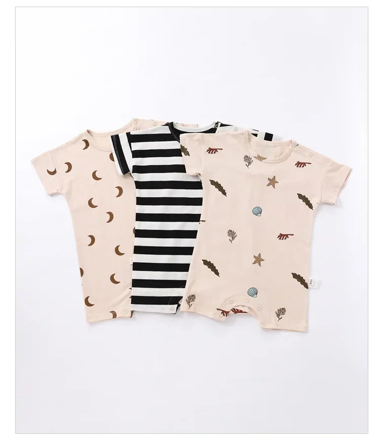 0-24M Neugeborenen Kind Baby Jungen Mädchen Kleidung Drucken Baumwolle Strampler Nette Süße Einteilige Overall Sommer Neue geboren Outfit